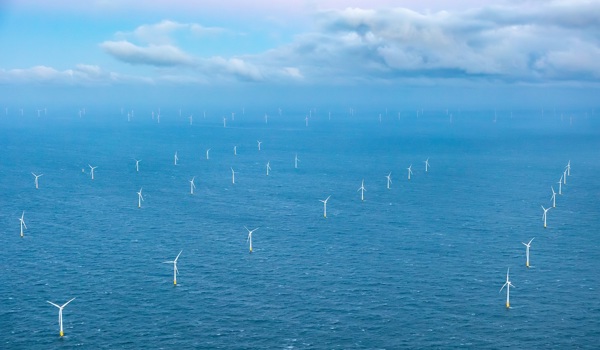 Stock image of offshore wind farm